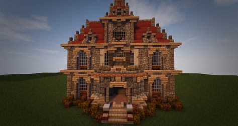 French Mansion Reforged #WeAreConquest Minecraft Project Manor Minecraft, Minecraft Kingdom, French Mansion, French Villa, Minecraft Structures, Bangunan Minecraft, Minecraft Medieval, Minecraft Christmas, French Style Homes