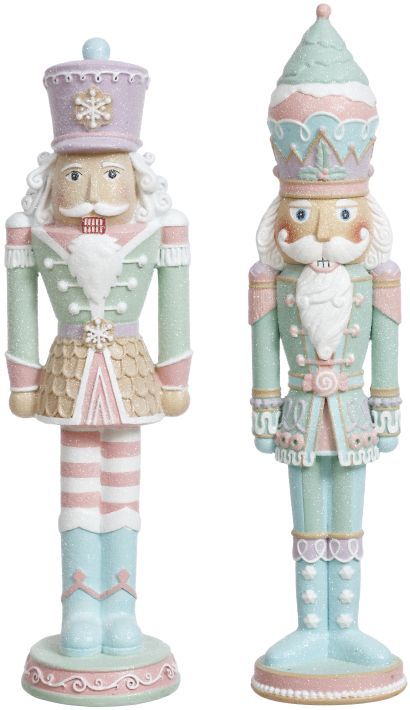 Pink And Green Nutcracker, Nutcracker Themed Christmas Decor Diy, Pastel Holiday Decor, Pastel Nutcracker Christmas, Land Of Sweets Nutcracker Party, Nutcracker Christmas Decorations Ideas, Painting Nutcracker Ideas, Teal Nutcracker, Painted Nutcracker Ideas