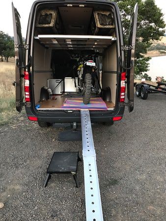 Adventure Wagon imagines its modular kits being used not only for simple auto touring and van... Sprinter Camper Conversion, Moto Van, Sprinter Van Camper, Diy Camper Trailer, Camper Diy, Diy Campervan, Sprinter Van Conversion, Adventure Van, Van Conversion Interior