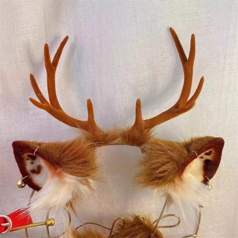 Deer Cosplay, Fawn Cosplay, Halloween Fantasy Cat Ears Costume Accessories, Themed Horned Costume Accessories, Cosplay Costume Accessories With Cat Ears, Goat Horns Cosplay, Deer Outfit, Fox Headband, Deer Headband