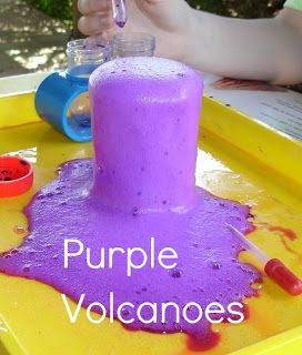 2 Big, 2 Little: Purple Volcanoes Purple Crafts, Color Of The Week, Purple Crayon, Purple Day, Art Activities For Toddlers, Primary Science, Preschool Colors, Pre K Activities, Preschool Science