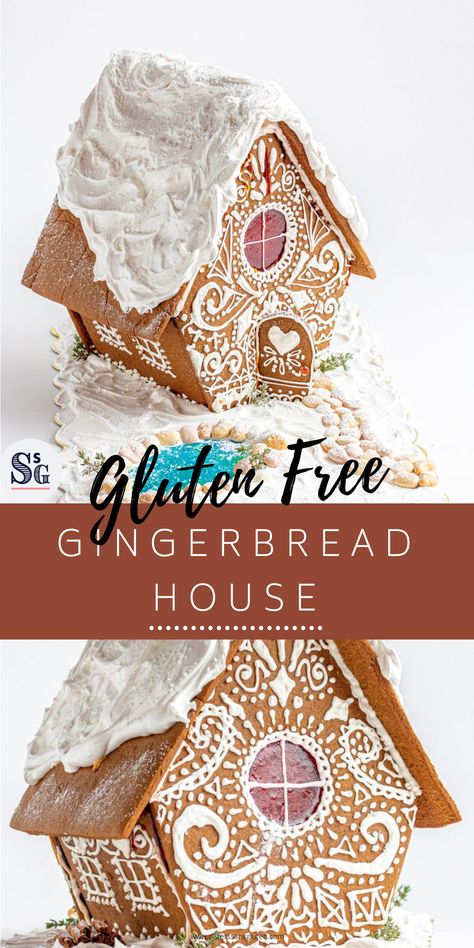 Gf Gingerbread House, Gluten Free Gingerbread House Recipe, Gluten Free Gingerbread House, Homemade Gingerbread House, Beautiful Baking, Gingerbread House Recipe, Cool Gingerbread Houses, Gluten Free Christmas Cookies, Gf Cookies