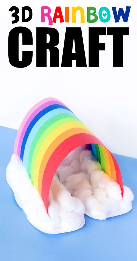 Paper Rainbow Craft, Rainbow Craft, Paper Rainbow, March Crafts, Name Crafts, Kid Friendly Crafts, Rainbow Pin, Craft Kids, School Glue