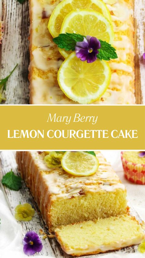 Mary Berry Lemon Courgette Cake Courgette And Lemon Cake, Courgette Cake Recipe, Mary Berry Cakes, Courgette Recipes, English Cake, Courgette Cake, Mary Berry Recipe, Sweat Treats, Berry Recipes