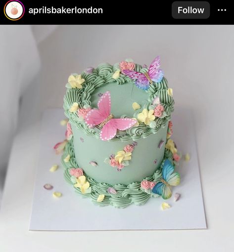 Butterfly Theme Cake, 21st Bday Cake, Fairy Birthday Cake, Number Birthday Cakes, Fiesta Cake, Butterfly Birthday Cakes, Vintage Birthday Cakes, Garden Cakes, 16 Birthday Cake