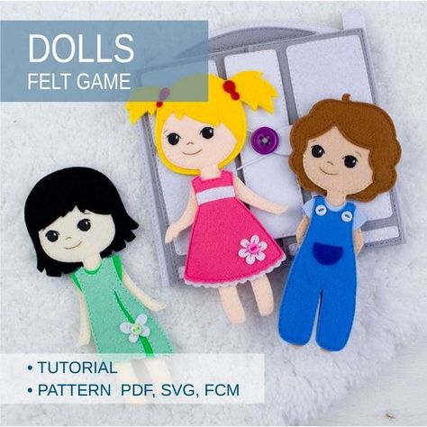 Fun and Easy Paper Doll Templates for DIY Enthusiasts Felt Paper Dolls, Felt Doll Tutorial, Felt Doll House, Felt Games, Felt Doll Patterns, 5 Outfits, Felt Stories, Christmas Child, Felt Books