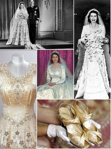 Queen Elizabeths Wedding Dress Queen Elizabeth Ii Wedding, Queen Elizabeth Wedding, Dresses Queen, Elizabeth Queen, Queen Wedding Dress, Royal Wedding Gowns, Queen Dresses, Reine Elizabeth Ii, Vintage Wedding Dresses