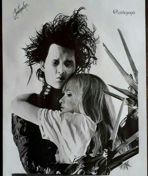 Edward Scissorhands drawing Edward Scissorhands Drawing, Tim Burton Drawings, Edward Scissor, Romantic Tattoo, Edward Scissorhands, Sketch Painting, Tattoo Flash, Tim Burton, Flash Tattoo