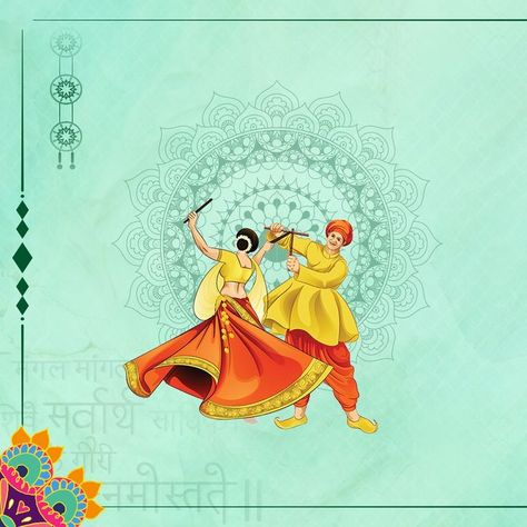 Garba Navratri, Happy Navratri Wishes, Wedding Illustration Card, Indian Wedding Invitation Card Design, Navratri Collection, Beautiful Summer Wallpaper, Money Wallpaper Iphone, Navratri Festival, Easy Love Drawings