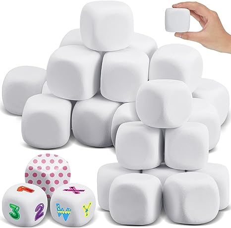 50 Pcs White Blank Dice Eva Foam Dice 1.96 Inch Graffiti Foam Blocks for Crafts Building Foam Cubes for Crafting Game Counting Creative Painting Modeling Art Project Floral Arrangements Party Supplies Floral Arrangements Party, Foam Blocks, White Blank, Sweet Shop, Creative Painting, Eva Foam, Art Model, Art Project, Floral Arrangements