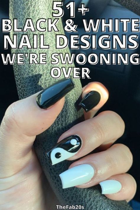 Black And White Nail Design, Dark Color Nails, White Nail Design, Ruby Nails, White Summer Nails, Black And White Nail, Black And White Nail Designs, Black And White Nails, Black And White Nail Art