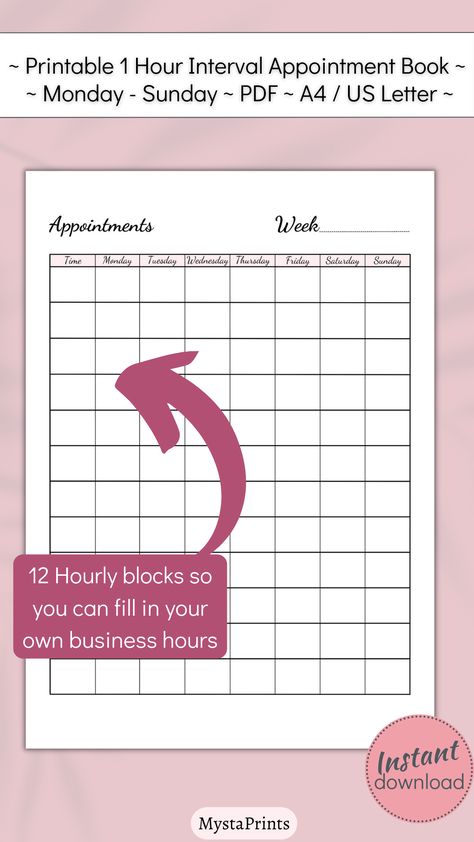 a printed version of a weekly appointment planner page. Weekly Appointment Planner, Small Business Essentials, Small Business Printables, Planner Small Business, Client Meeting, Appointment Planner, Business Printables, Business Essentials, Appointment Book