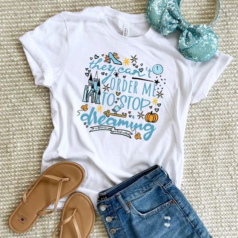 Disney Princess Pattern, Blue Disney Characters, Cinderella Tshirt, Rundisney Princess, Cinderella Shirt, Disney Attire, Disney Princess Shirts, Cinderella's Castle, Disney Princess Outfits