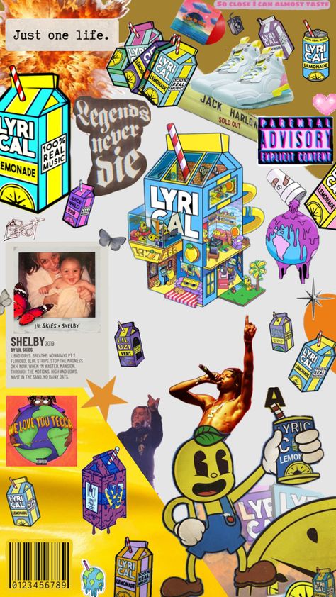 Lyrical Lemonade Aesthetic, Lyrical Lemonade Wallpaper, Lyrical Lemonade, Lil Skies, Design Layout, Layout Design, Lemonade, Layout, Wallpapers