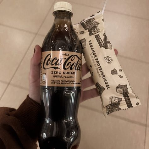 Coke Zero Aesthetic, Vanilla Coke Zero, Protein Bar Aesthetic, Vegan Protein Bar, Food Calories List, Vanilla Coke, Coke Zero, Low Cal Recipes, Cute Snacks