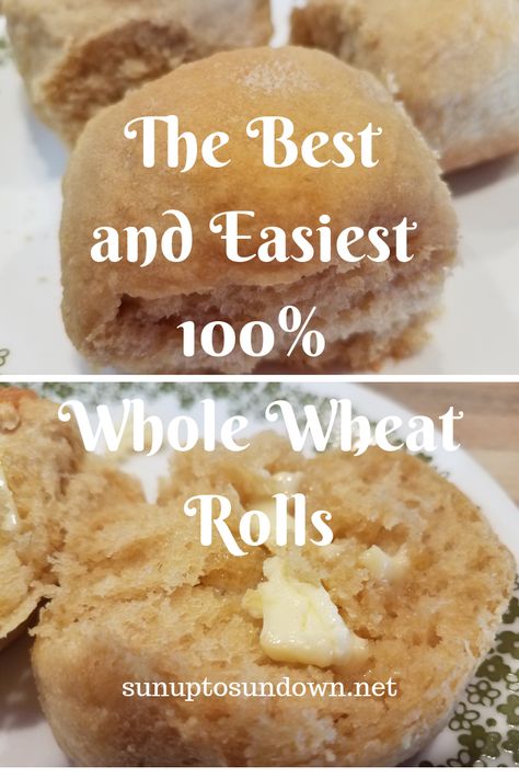 The Best and Easiest 100% Whole Wheat Roll Recipe. These soft and delicious pull apart rolls make great dinner rolls, sandwich rolls, or any occasion rolls. #100% Whole Wheat Rolls Recipe #100% Whole Wheat Rolls #Easy Whole Wheat Roll Recipe #Easy Whole Wheat Rolls #Soft Whole Wheat Rolls Easy Wheat Rolls, Whole Grain Rolls Recipe, Quick Whole Wheat Rolls, Whole Grain Dinner Rolls, Wheat Yeast Rolls Recipe, Bobs Red Mill Whole Wheat Recipes, Whole Grain Rolls, Easy Whole Wheat Dinner Rolls, Bread Machine Wheat Rolls