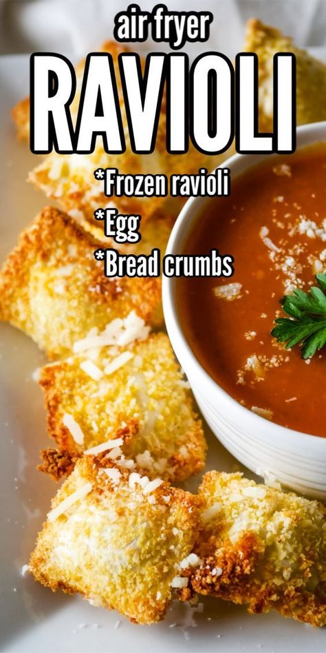 Air Fryer Ravioli, Fried Ravioli, Toasted Ravioli, Air Fried Food, Air Fryer Oven Recipes, Air Fry Recipes, Air Fryer Dinner Recipes, Air Fryer Recipes Easy, Air Fryer Recipes Healthy