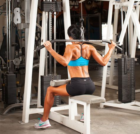 Behind-the-Neck Lat Pull-Down Rotator Cuff Stretches, Back And Shoulder Workout, Shoulder Raises, Lat Pulldown, Bad Knees, Body Joints, Shoulder Injuries, Leg Press, Athletic Training