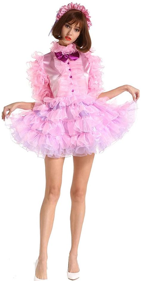 Amazon.com: GOceBaby Sissy Maid Half Sleeve Lockable Puffy Pink Dress Uniform Crossdress: Clothing Puffy Pink Dress, Pretty In Pink Dress, Cross Dress, Girly Girl Outfits, Frilly Dresses, Maid Outfit, Girly Dresses, Maid Dress, Pink Outfits