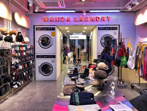 Stylenanda Pink Hotel, Laundry Company, Korean Store, Pink Hotel, Aesthetic Stores, Laundry Shop, Small Business Packaging Ideas, Scenery Background, Small Business Packaging