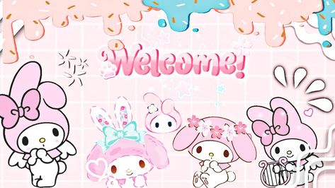 tu banner @Mxchiu <3 My Melody Banner, Kawaii Bunny, Welcome Banner, My Melody, Hello Kitty, Snoopy, Kitty, Wallpapers, ? Logo