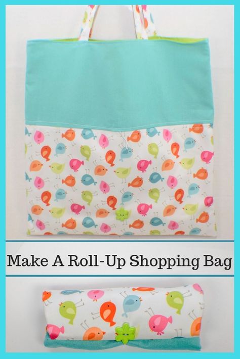 How to make a roll up shopping bag Sewing Totes, Shopping Bag Pattern, Sewing Darts, Rug Quotes, Holiday Hand Towels, Amigurumi For Beginners, Hand Sewing Projects, Sewing Courses, Basic Sewing