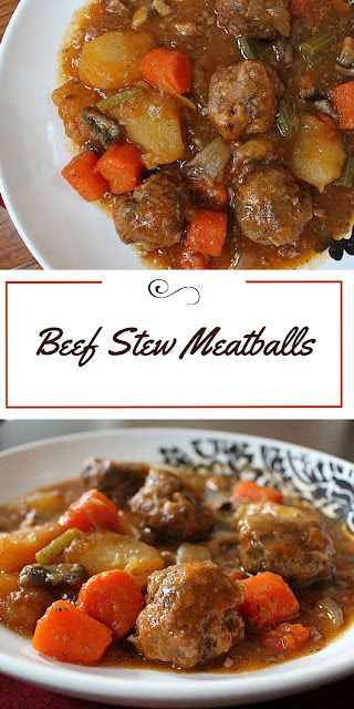 Beef stew when you don't have the time - beef stew meatballs. Ground beef meatballs in a hearty beef stew stock with carrots and potatoes. Meatballs Ground Beef, Yummy Meatballs, Meatball Stew Recipe, Ground Beef Stews, Meatball Stew, Ground Beef Meatballs, Fall Eats, Crockpot Recipes Beef Stew, Crockpot Stew