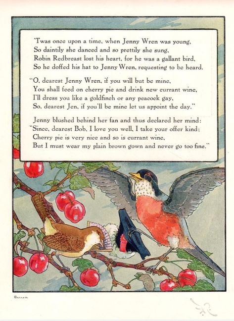 Nursery Rhyme Art, Old Nursery Rhymes, Mother Goose Nursery, Goose Nursery, Jenny Wren, Childrens Poems, Vintage Scrapbook Paper, Childrens Poetry, Rhyming Books