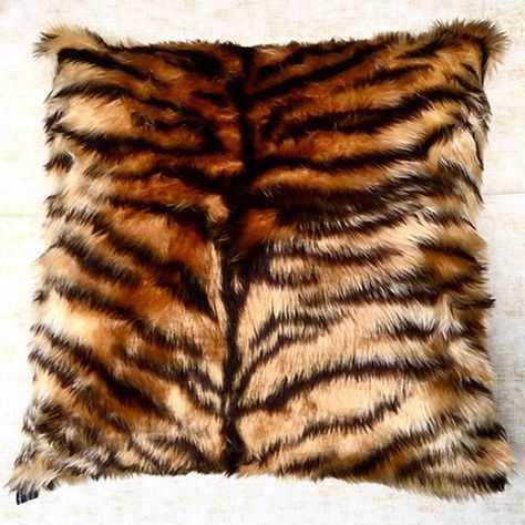 * Gorgeously Soft Tiger Faux Fur Fluffy Cushion Cover    (the reverse is plain black 100% cotton fabric)*  As these are handmade the pattern position may vary slightly*  Fits an 18" x 18" Cushion    Please note the cushion is not included.*   Envelope/Overlap Closure (no buttons or zips)     Easily removed for washing*  Fully trimmed and overlocked for long lasting wear*   Hand Made in our Devon Workshop, UK*  We have bandanas, headbands & bow ties to match, please visit our shop to view oth Vital Spring, Fluffy Cushions, Fun Fabric, White Cow, Printed Cushion Covers, Printed Cushions, Fluffy Animals, White Faux Fur, Tiger Print