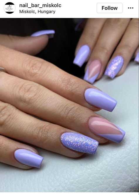 Ongles Gel Violet, Pink Tip Nails, Hoco Nails, April Nails, Purple Acrylic Nails, Lavender Nails, Work Nails, Nails Colors, Nails 2023