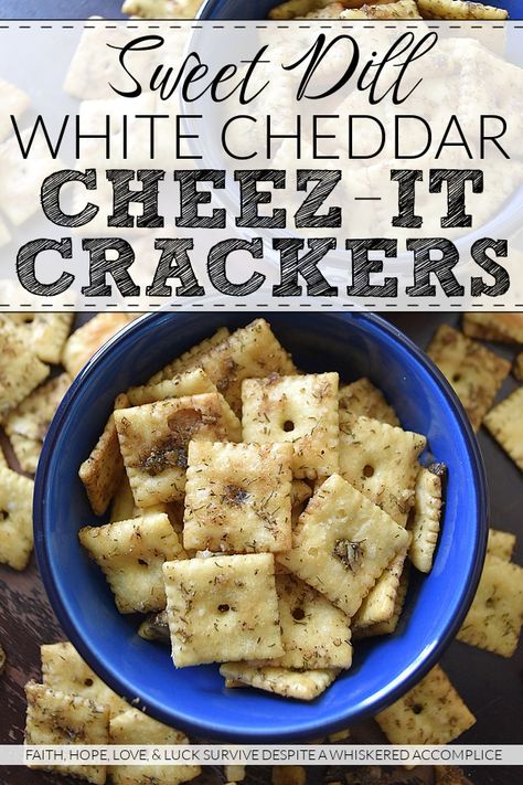 Sweet Dill White Cheddar Cheez-It Crackers - Baked to perfection, these crackers are lightly toasted and irresistibly crunchy. If you're a fan of Cheez-It crackers, get ready to take your game day, party, and everyday snacking to a whole new level. With the addition of dried dill, flavorful seasonings, melted butter, and a touch of sweet brown sugar, these irresistible White Cheddar Cheez-It Baked Snack Crackers are sure to become your new sweet and savory snack favorite. White Cheddar Crackers, White Cheddar Cheez Its, Cheddar Crackers Homemade, Dill Crackers, Sourdough Quick Bread, Cracker Appetizers, Oyster Cracker, Crackers Homemade, Sweet Appetizers