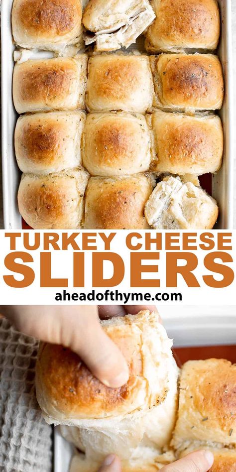 Turkey And Cheese Sliders, Hawaiian Dinner Rolls, Turkey Cheese Sandwich, Hawaiian Dinner, Cheesy Turkey, Turkey Rolls, Deli Turkey Recipes, Turkey Sliders, Slider Sandwiches