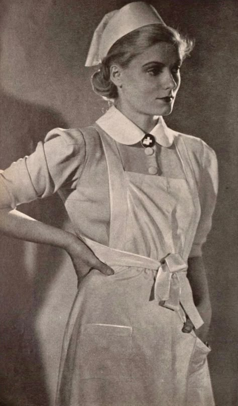 1930s Nurse Uniform, 60s Nurse Uniform, 1940s Nurse Aesthetic, 1920s Nurse Uniform, 1970s Nurse Uniform, Vintage Nurse Costume, Vintage Nurse Art, Vintage Nurse Aesthetic, Nurse Character Art