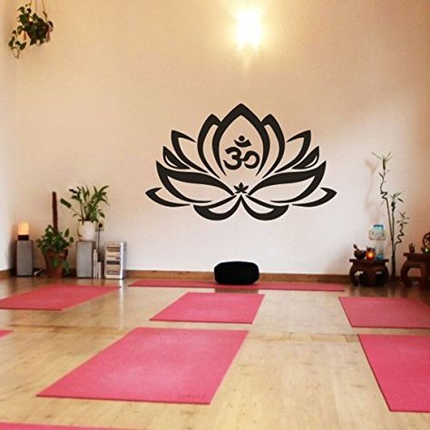 Yoga Hinduism, Yoga Room Design, Home Yoga Room, Yoga Meditation Room, Om Sign, Yoga Studio Design, Meditation Room Decor, Yoga Wall Art, Yoga Studio Decor