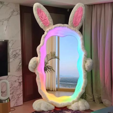 Visual beauty Fluffy Bun, Mirror Bedroom, Full Body Mirror, Body Mirror, Dressing Area, Dressing Mirror, Bedroom Mirror, Bunny Plush, Floor Mirror