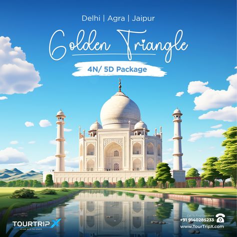 Discover the cultural heart of India with our exclusive Golden Triangle Package! 🌟 India Golden Triangle, All India Travel Map, Golden Triangle Composition, India Pic, Western Ghats India Map, Heritage Sites Of India, Golden Triangle, Agra, Tour Packages