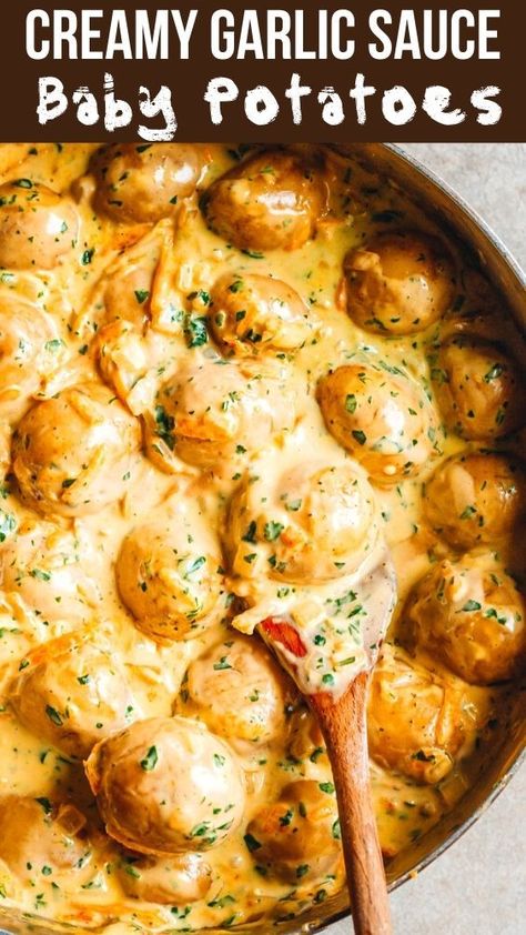 Creamy New Potatoes Recipes, Side Dishes For Braaivleis, Creamy Small Potatoes Recipe, South African Side Dishes, Baby New Potatoes Recipes, Boiled Baby Potato Recipes, Kookkos Resepte, Small White Potatoes Recipe, Recipes With Baby Potatoes