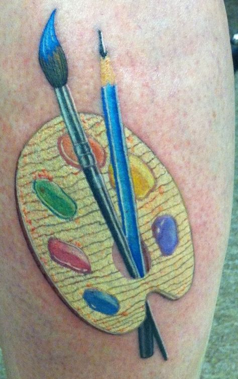 Artist Pallet tattoo-My newest tattoo! Artist Pallet Tattoo, Pallet Tattoo, Artist Pallet, Student Christmas Gifts, Latest Tattoos, Tattoos And Piercings, New Tattoos, I Tattoo, Art Ideas