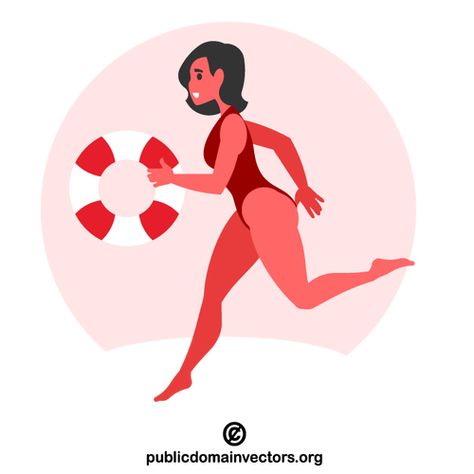 PublicDomainVectors.org-Female lifeguard Female Lifeguard, Free Clipart, Public Domain, Vector Free, Clip Art