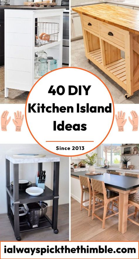 and How To Build A Small Kitchen Island, Diy Narrow Kitchen Island, Kitchen Island Ideas Diy How To Build, Centre Island Kitchen, Diy Kitchen Island With Seating Small Spaces, Ikea Island Diy, Small Island Ideas For Kitchen, Homemade Kitchen Island Ideas, Diy Mobile Kitchen Island