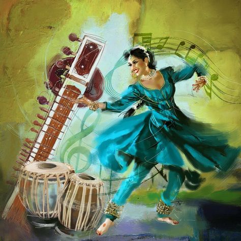 One of the oldest dance forms in Indian History. This dance form is the combination of Storytelling, miming and presenting gestures. It got… Kathak Dance, Dance Of India, Dancer Painting, Dancing Drawings, Indian Classical Dance, Dance Paintings, Corporate Art, Music Painting, Female Art Painting