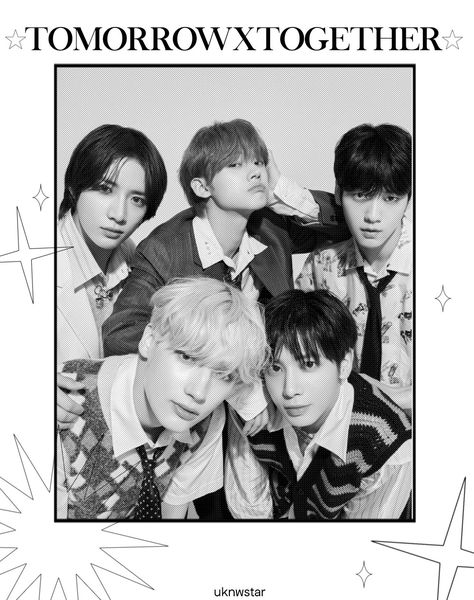 Txt Wall Decor Printable, Txt Room Posters, Kpop Wall Decor Printable, Txt Poster Black And White, Acubi Poster Prints, Txt Poster Room Decor, Black And White Kpop Posters, Room Posters Kpop, Txt Printables