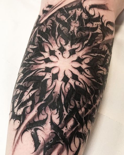 dark  mandala  Done @der_grimm_tattoo ,made with @cheyenne_tattooequipment #cheyennetattooequipment #staycoldapparel #tatformance… Spiral Elbow Tattoo, Dark Geometric Tattoo, Mandala Tattoo Elbow, Dark Mandala Tattoo, Mandala Knee Tattoo, Black Mandala Tattoo, Mandala Fillers, Dark Ornamental Tattoo, Grimm Tattoo