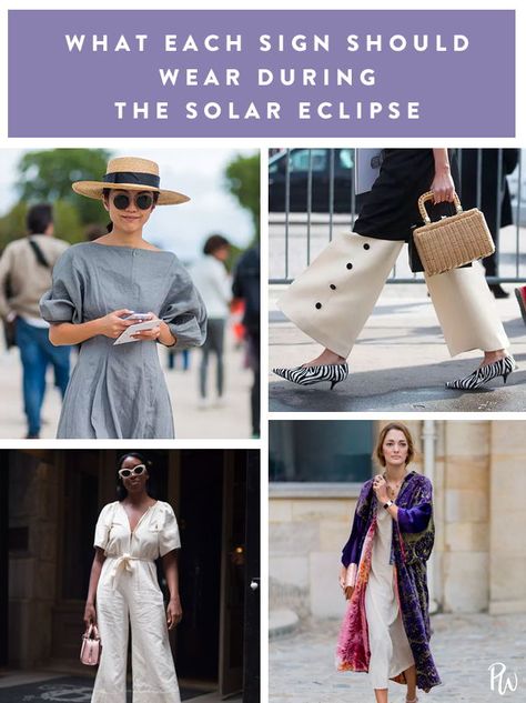 What Each Sign Should Wear During the Solar Eclipse. It’s been an intense summer (have you been reading your horoscopes?), and we could all use the eclipse’s hopeful, optimistic energy while we start to prepare for fall. Click to see what each sign should be wearing to make the most of this solar eclipse. #solareclipse #zodiacsigns #zodiacs #astrology #eclipse #fashion #outfitideas Eclipse Outfit, High Heel Hacks, Heel Hacks, Bohemian Outfit Ideas, Jackets Cute, Zodiac Fashion, Best Shoes For Women, Bohemian Outfit, Fashion Tips And Tricks