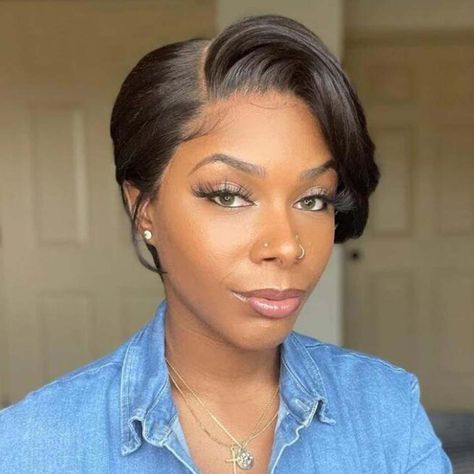 Pixie Wigs For Black Women, 2 Hairstyles, Pixie Wigs, Kort Bob, Dolphin Photos, Pixie Wig, Cut Life, Wigs Short, Short Human Hair Wigs