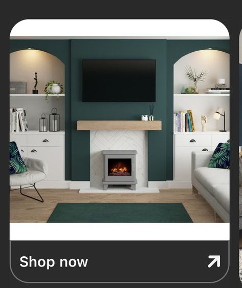 Alcove Ideas Living Room, Log Burner Living Room, Alcove Ideas, Solid Fuel Stove, Electric Fire, Decor Fireplace, Living Room Decor Fireplace, Cosy Living, Cosy Living Room