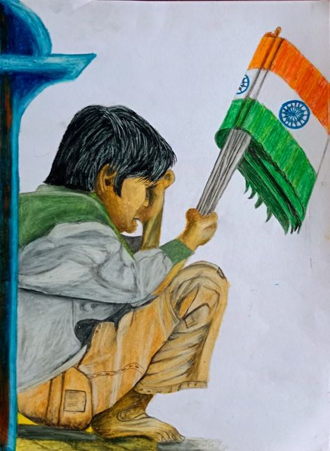 Sketch On Independence Day, Independence Day Watercolor Painting, Indipendente Day Drawing Idea, Independence Day Sketch, Tricolour Craft, Independence Day Painting, Art Competition Ideas, Soldier Drawing, Independence Day Drawing