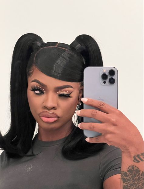 Barbie Ponytail, Weave Ponytail Hairstyles, Weave Ponytail, Y2k Hair, Black Ponytail Hairstyles, Pretty Braided Hairstyles, Favorite Hairstyles, Celebrity Hairstyles, Black Girls Hairstyles