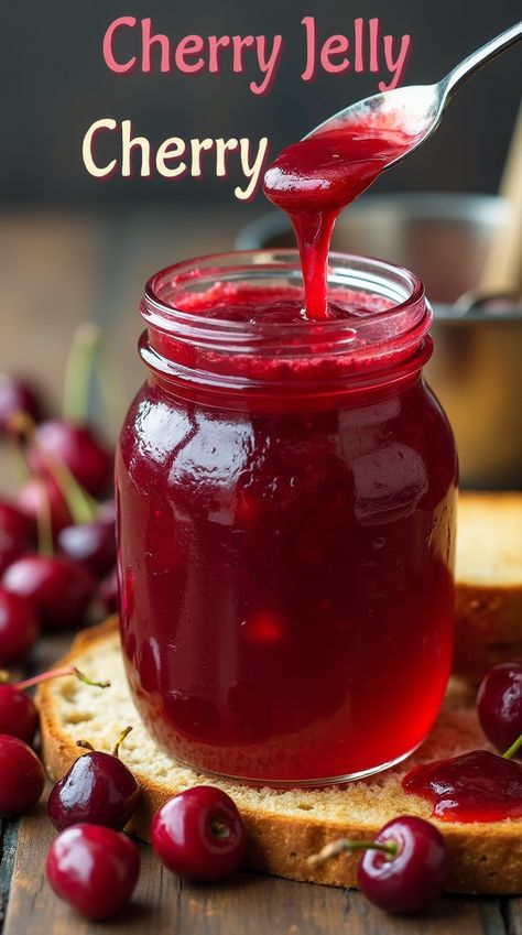 Love homemade jams & jellies? This easy cherry jelly recipe is packed with fresh, juicy cherries and a perfect balance of sweetness! 🍯 Spread it on toast, pancakes, or desserts for a burst of fruity goodness. No pectin needed—just simple ingredients for a rich, glossy, and flavorful jelly.

✨ Save this & try it today! #CherryJelly #HomemadeJam #PreservingTheSeason #EasyRecipes #Foodie Cherry Jelly Recipe, Cherry Jelly Recipes, Cherry Jelly, Homemade Jams, Jelly Recipe, Jelly Recipes, Homemade Jam, On Toast, Jams & Jellies