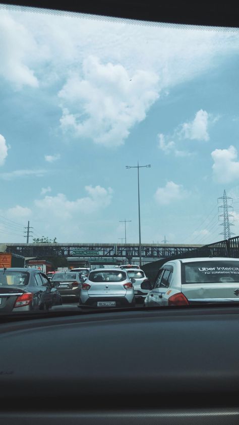 #gurgaon #traffic #sky #cars Gurgaon Snap, Traffic Snap, Greater Noida, Cars, Quick Saves